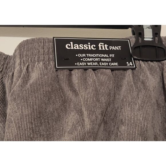 Alfred Dunner Classics Straight Leg Corduroy Pants Size 14 Short Gray - Picture 8 of 11